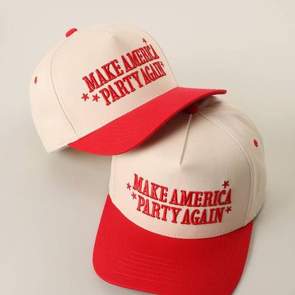 MAKE AMERICA PARTY AGAIN 3D Embroidered Two-Tone Trucker Hat