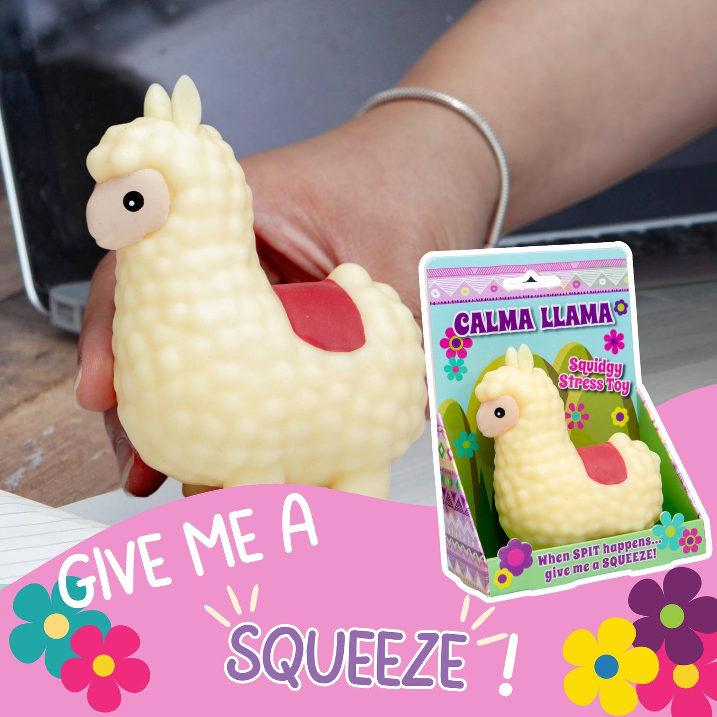 Squishy Stress Ball Toy - Calma Llama - Novelty Fidget