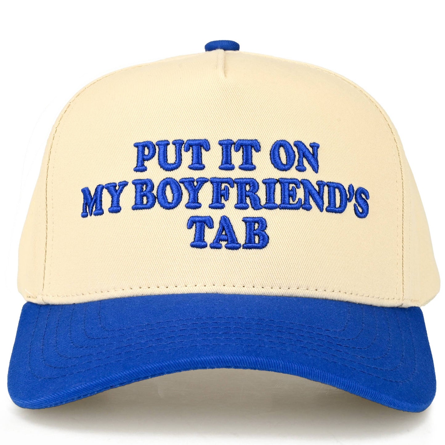 C.C PUT IT ON MY BOYFRIEND'S TAB Letter Two Tone Trucker Hat