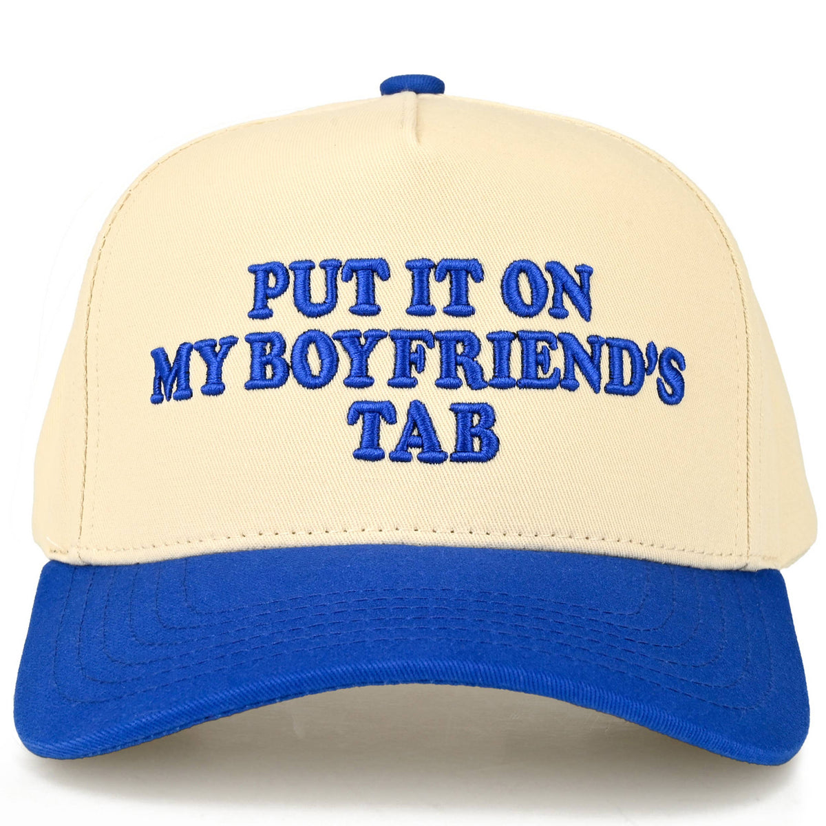 C.C PUT IT ON MY BOYFRIEND'S TAB Letter Two Tone Trucker Hat