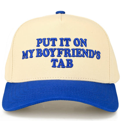 C.C PUT IT ON MY BOYFRIEND'S TAB Letter Two Tone Trucker Hat