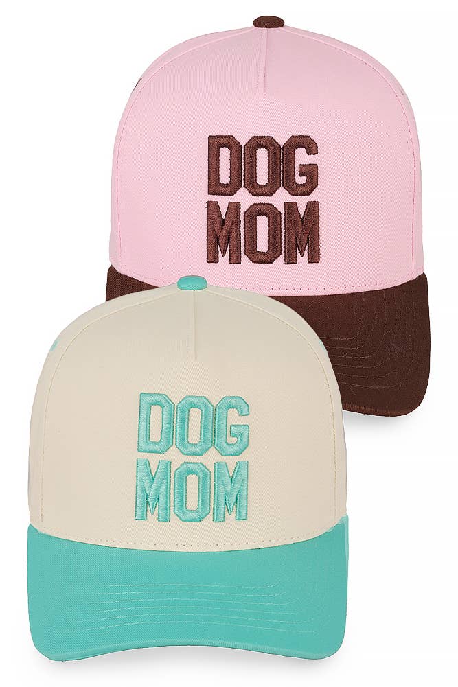 C.C DOG MOM Embroidered Two Tone Trucker Cap