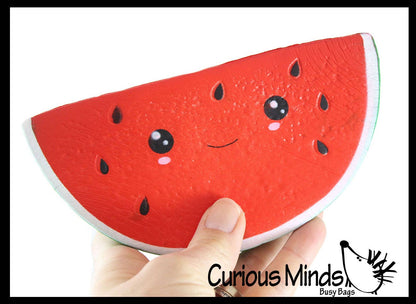 1 Squishy Slow Rise Watermelon Slice -  Scented Sensory, Str