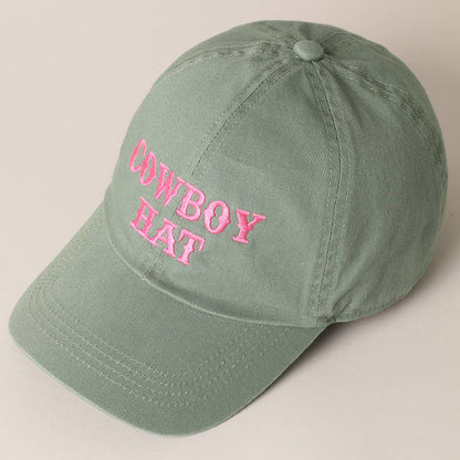Cowboy Hat Text Embroidered Baseball Cap