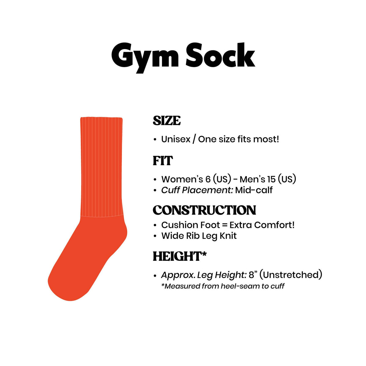 Single Gym Crew Socks