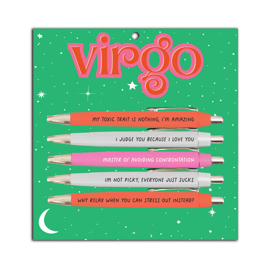 Virgo Pen Set (astrology, zodiac, funny, gift, friend, pens, spring, stationery)
