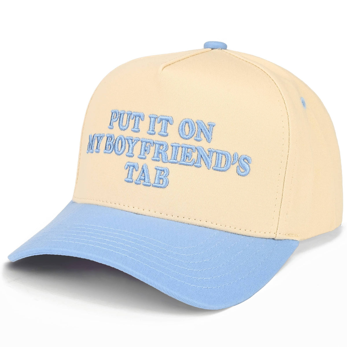 C.C PUT IT ON MY BOYFRIEND'S TAB Letter Two Tone Trucker Hat