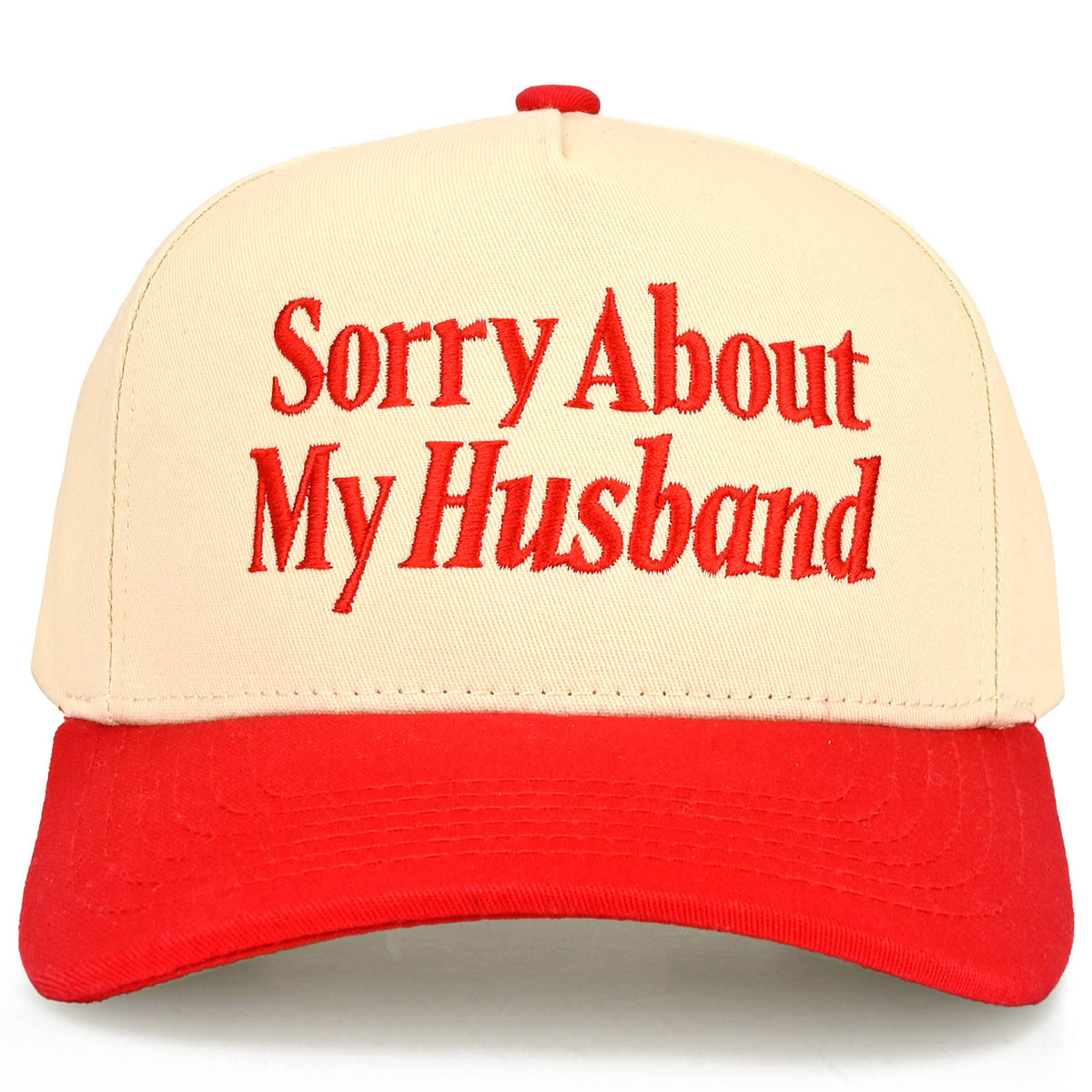 C.C SORRY ABOUT MY HUSBAND Letter Two Tone Trucker Hat