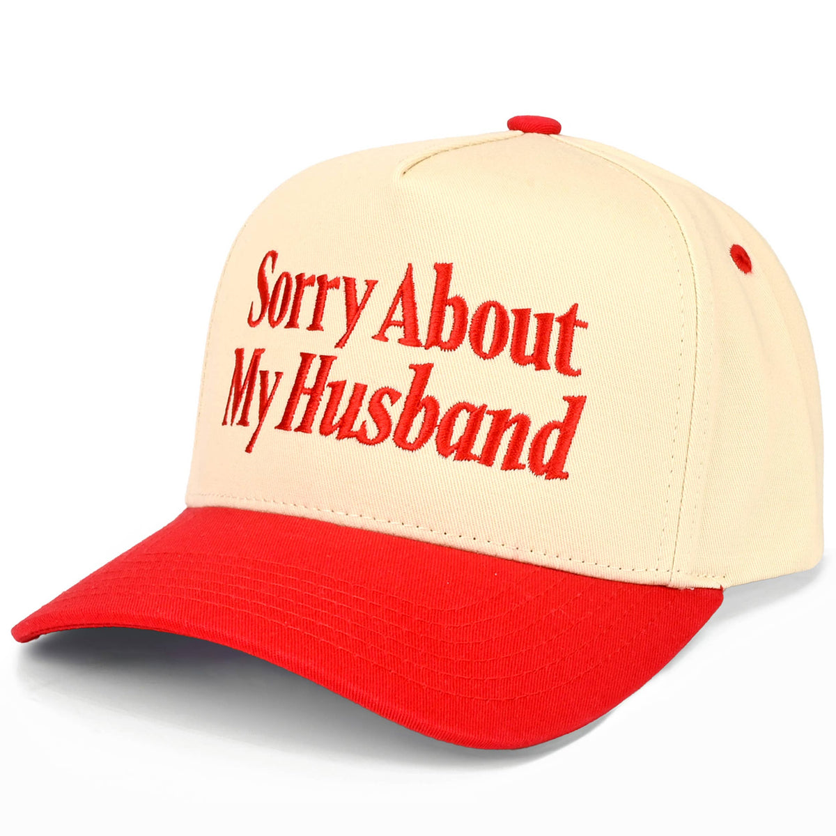 C.C SORRY ABOUT MY HUSBAND Letter Two Tone Trucker Hat
