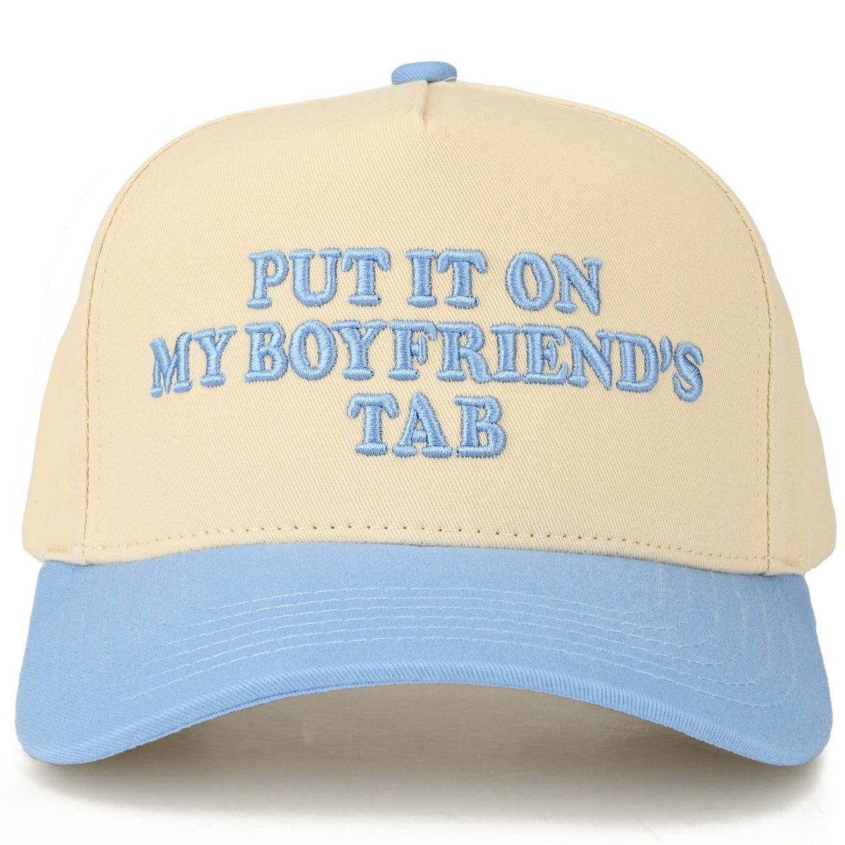C.C PUT IT ON MY BOYFRIEND'S TAB Letter Two Tone Trucker Hat