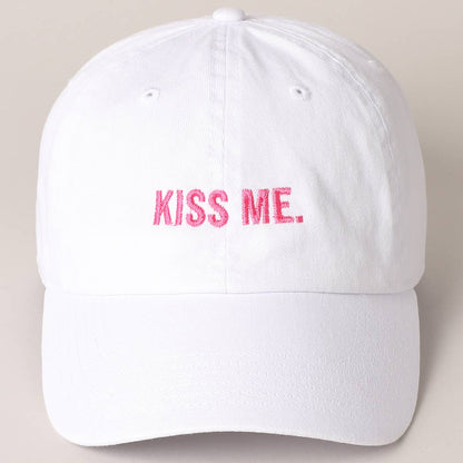 Valentine's Day Kiss Me Lettering Embroidered Baseball Cap