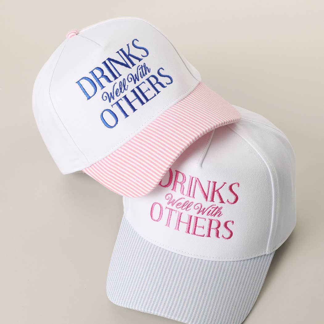 DRINK Well With OTHERS Embroidered Seersucker Brim Hat