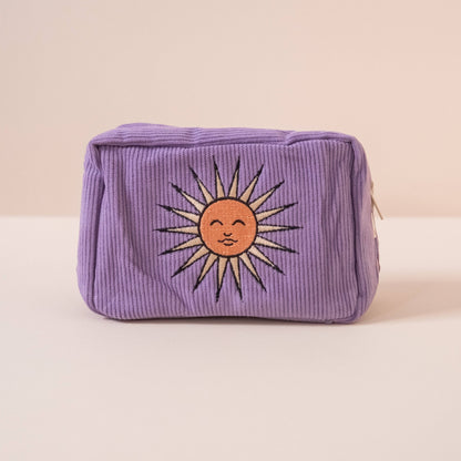 Corduroy Makeup Bag in Lavender