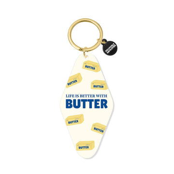 Printed Keychain Life is Better With Butter