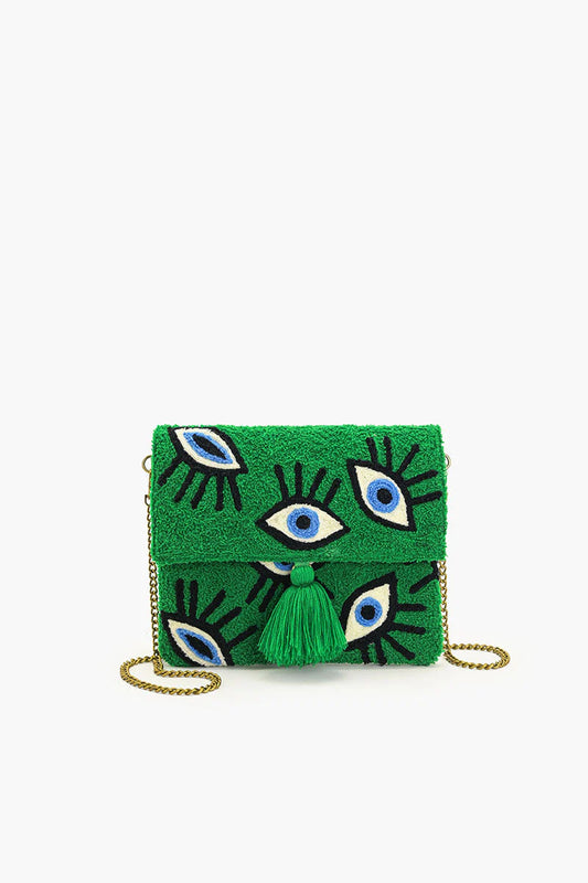 Green Whimsical Wonder Eye Clutch