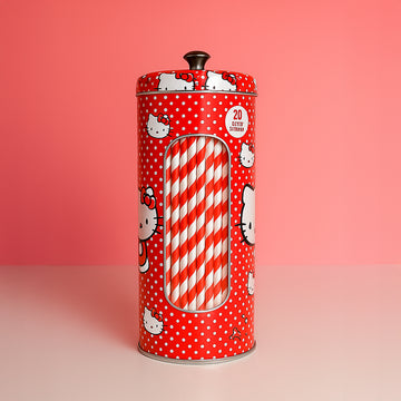 Hello Kitty Red Straw Holder 8.25 H"